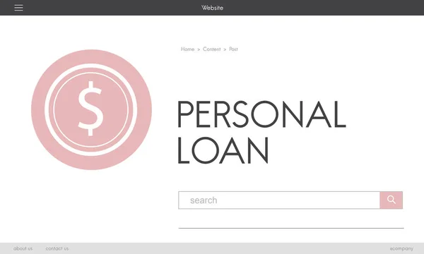 Graphic Text and Personal Loan — Stock Photo, Image
