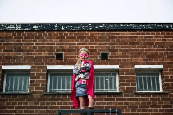 Superhero Girl outdoors — Stock Photo, Image