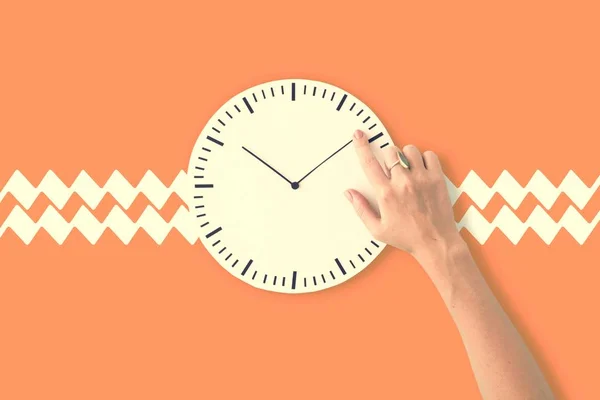 시계의 시간과 Puntual 원 — 스톡 사진