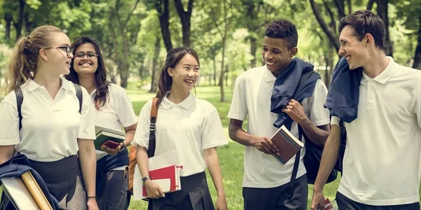 Diverse Students in College Uniform — Stock Photo, Image