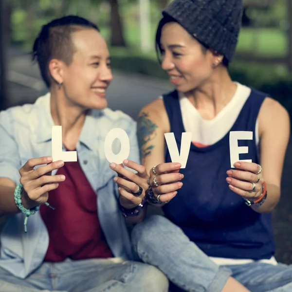 Casal de lésbicas momentos — Fotografia de Stock