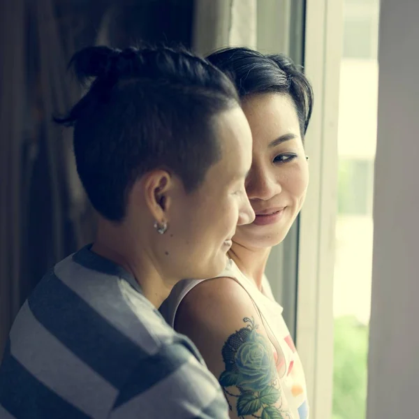 Casal de lésbicas momentos — Fotografia de Stock