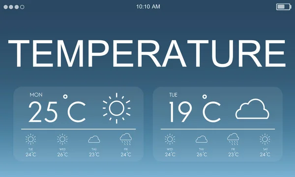 Texto gráfico y concepto de temperatura — Foto de Stock