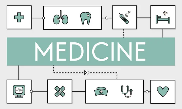 Texto Gráfico e Conceito de Medicina — Fotografia de Stock