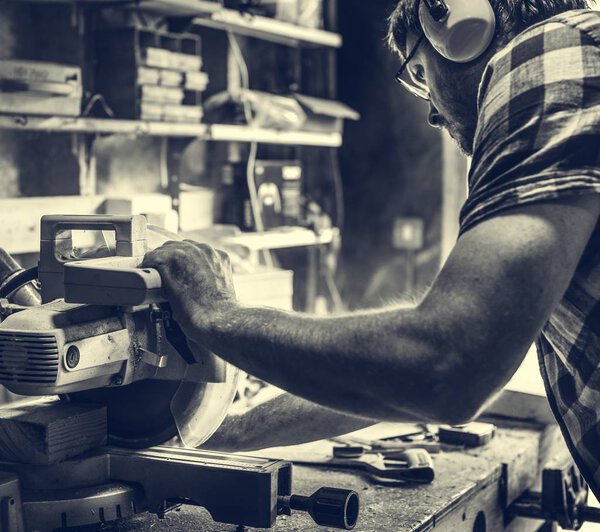 Carpenter Craftman in workshop