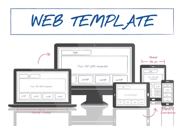 Web design πρότυπο ψηφιακές συσκευές — Φωτογραφία Αρχείου