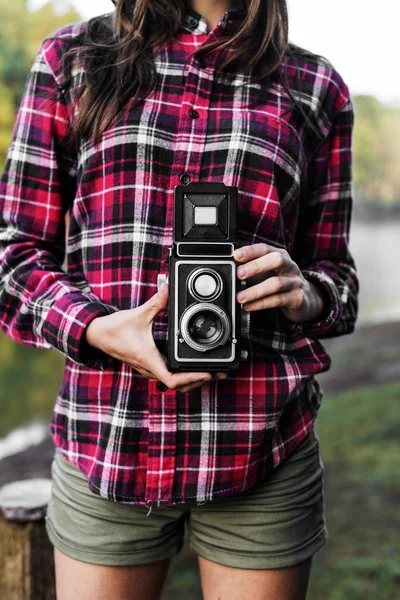 Fotograf mit Kamera — Stockfoto