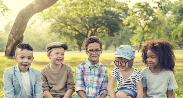 Children play at park