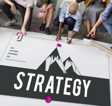 Kattaki insanlar çizim afiş