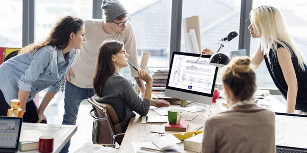 Hipsters working in Contemporary office — Stock Photo, Image