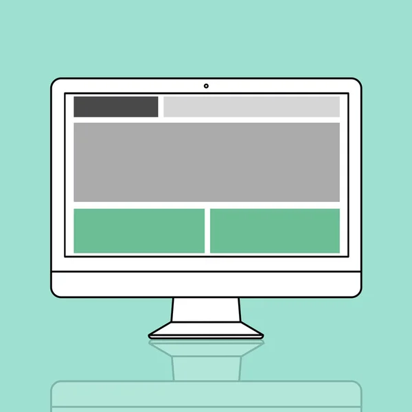 Monitor van de sjabloon van het ontwerp van de web — Stockfoto