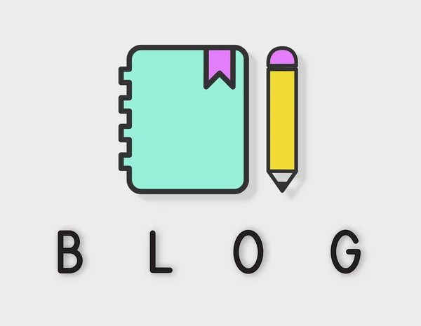 Texto gráfico e conceito de blog — Fotografia de Stock