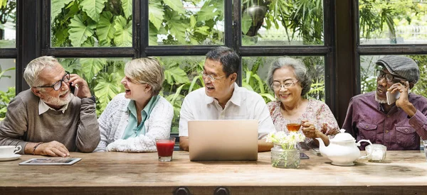 Gruppo di anziani pensionati Meetup — Foto Stock