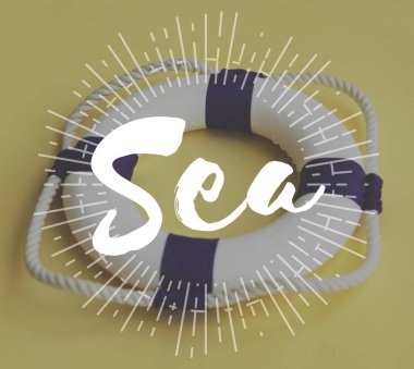 Lifebuoy Sarı zemin üzerine