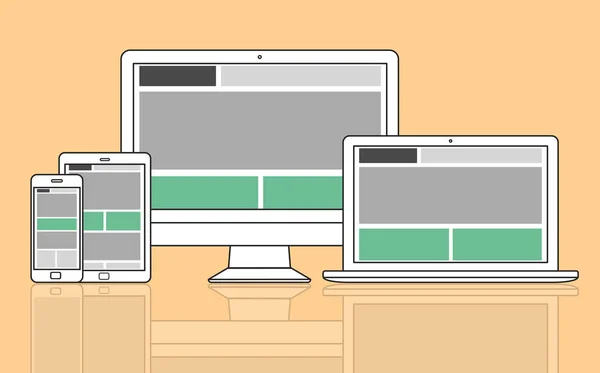 Web design šablonu digitálních zařízení — Stock fotografie