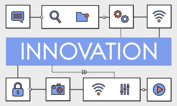 Hálózati kapcsolat és az innováció fogalma — Stock Fotó