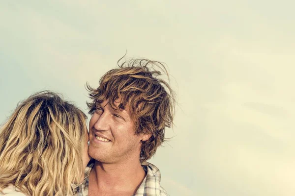 Cheerful Couple on Beach — Stock Photo, Image