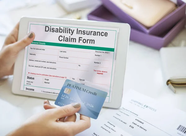 Formulario de reclamación de seguro de discapacidad Document Concept — Foto de Stock