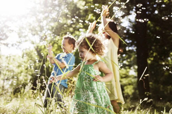 Cute kids playing at park — Stock Photo, Image