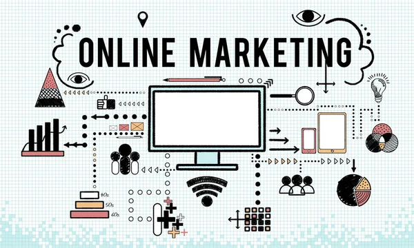 Texto Gráfico y Concepto de Marketing — Foto de Stock