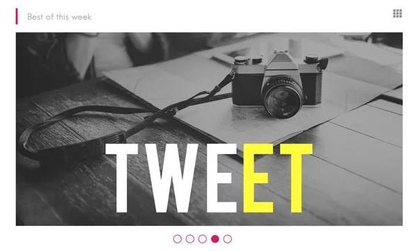 Grafische tekst en Tweet Concept — Stockfoto