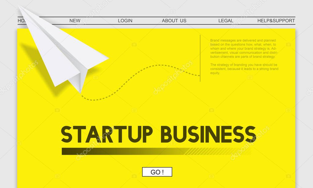 Graphic Text and Startup Business Concept