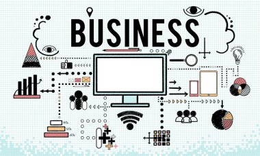 Grafik metin ve iş kavramı