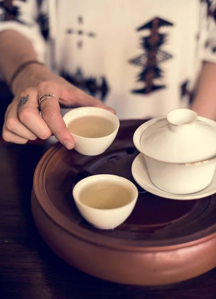 Woman Drinking Tea — Stock Photo, Image