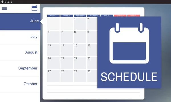 Graphic Text and Schedule Concept — Stock Photo, Image