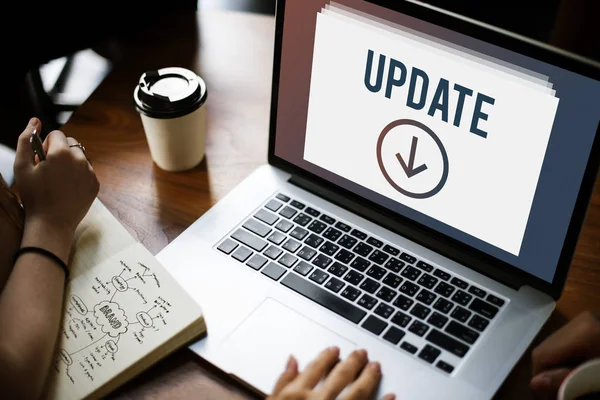 Woman working with laptop — Stock Photo, Image