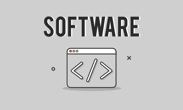 Grafischer Text und Softwarekonzept — Stockfoto