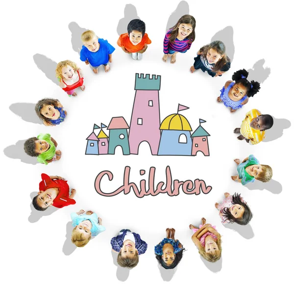 Diversity group of children together — Stock Photo, Image