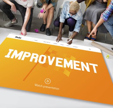 Kattaki insanlar çizim afiş