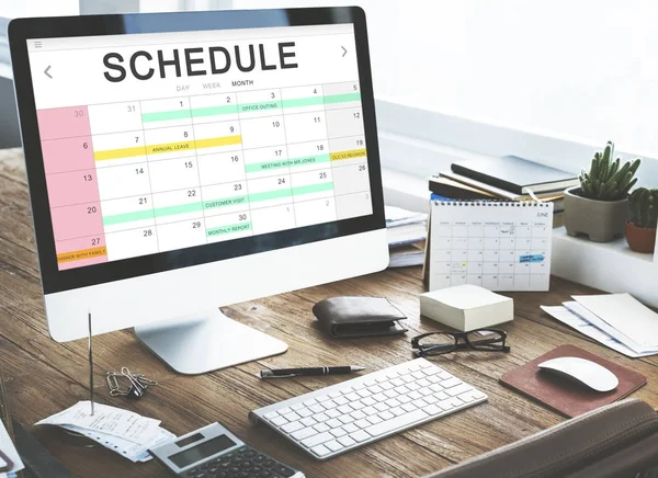 Computer monitor on table — Stock Photo, Image