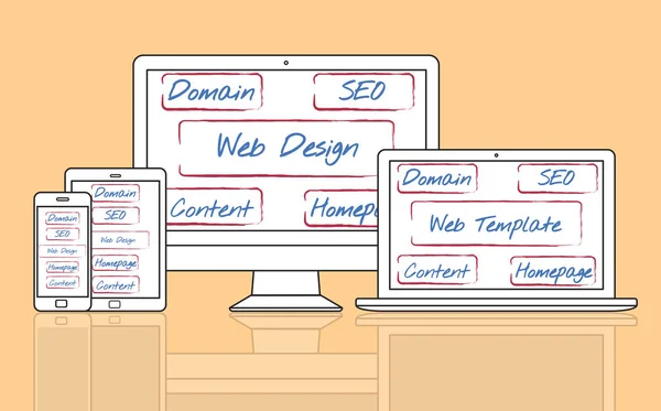 Plantilla de diseño web dispositivos digitales —  Fotos de Stock