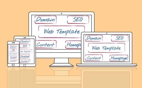 Plantilla de diseño web dispositivos digitales —  Fotos de Stock