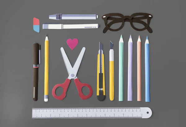 Färgglada pennor sax — Stockfoto