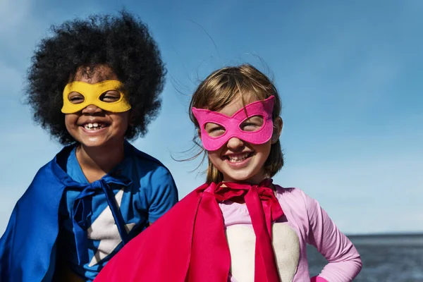 Super Hero copii veseli — Fotografie, imagine de stoc