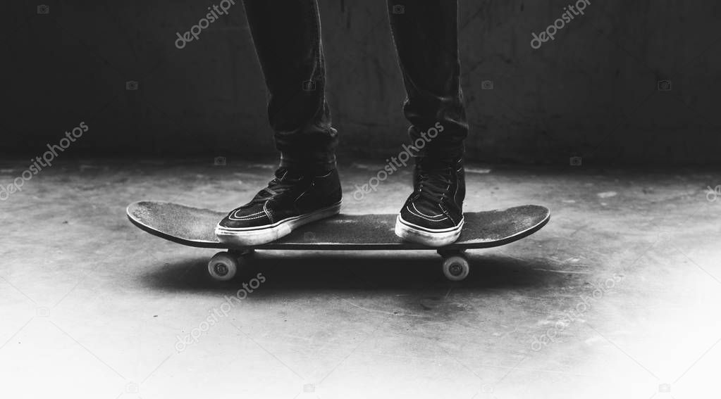 skateboarder riding on skateboard