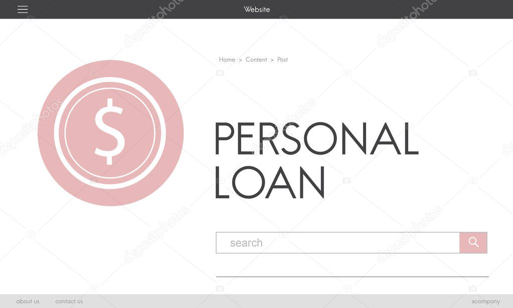 Graphic Text and Personal Loan Concept