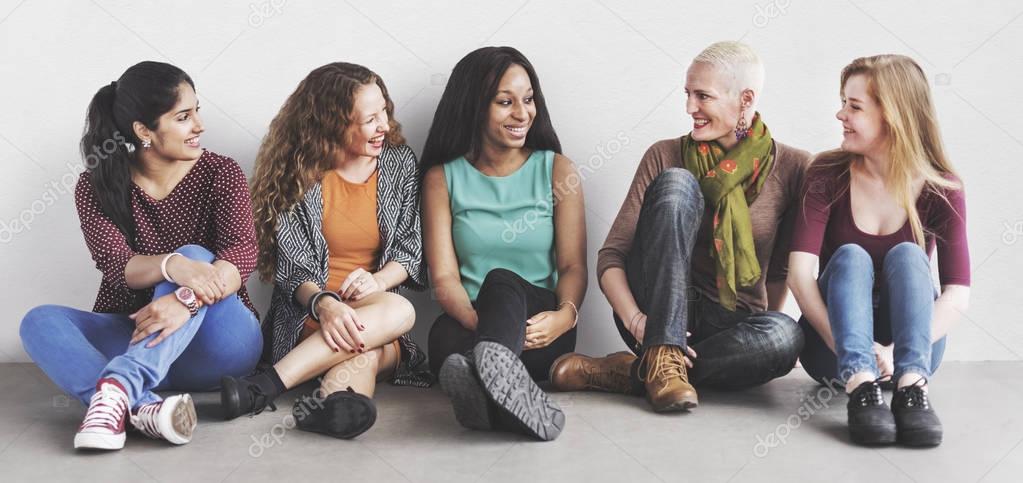 women sits on floor 