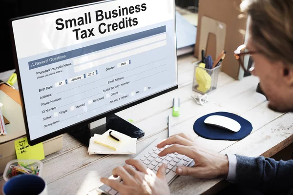 Business man working with computer — Stock Photo, Image