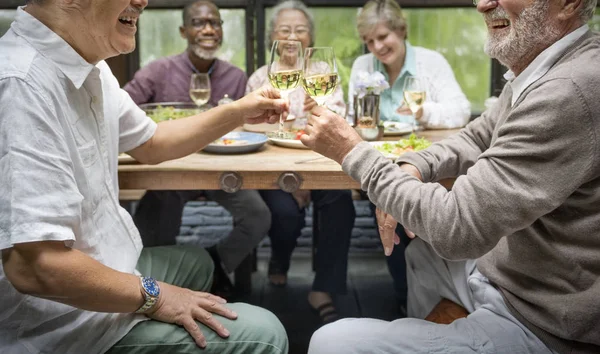 Gruppo di anziani pensionati Meetup — Foto Stock