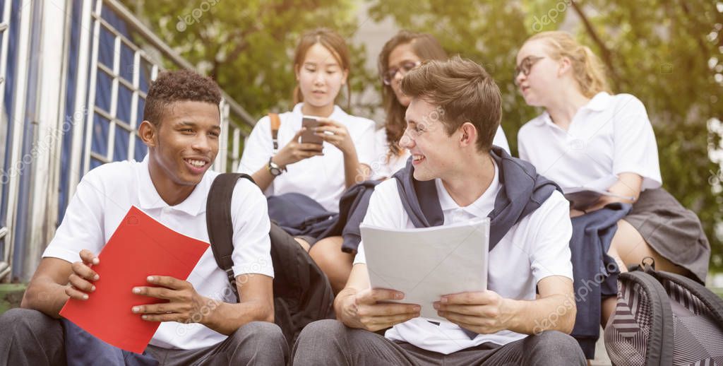 Diverse Students in school uniform