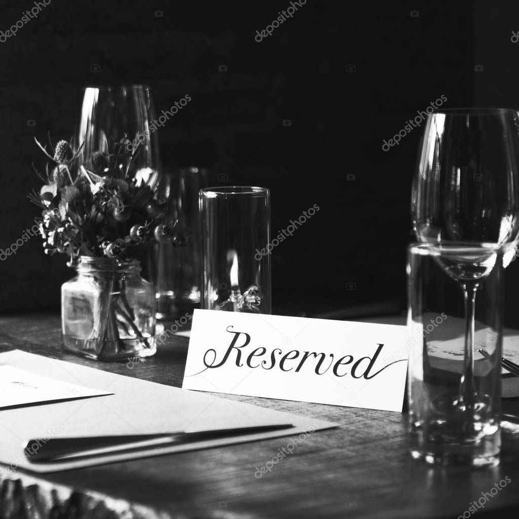 Reserved  served table in Restaurant 