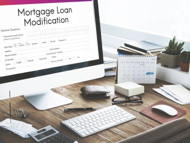 Ofis, banka donatımı ile çalışma masası