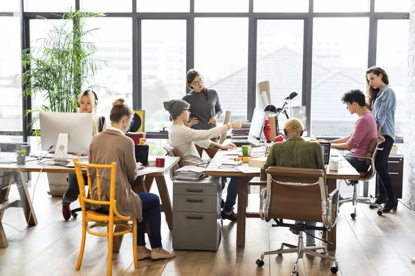 Hipsters working in Contemporary office — Stock Photo, Image