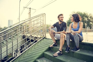 Çift egzersiz yaptıktan sonra rahatlatıcı