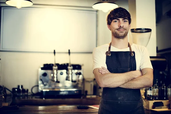 Barista no café — Fotografia de Stock