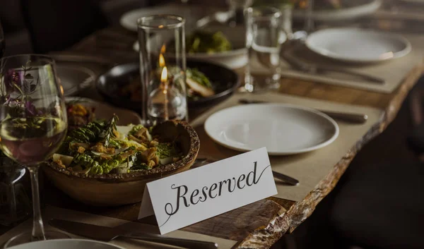 Reserved  served table in Restaurant — Stock Photo, Image